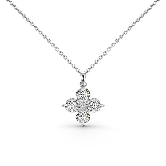 [Royal]Four-Leaf Clover And Eight-Pointed Star Necklace