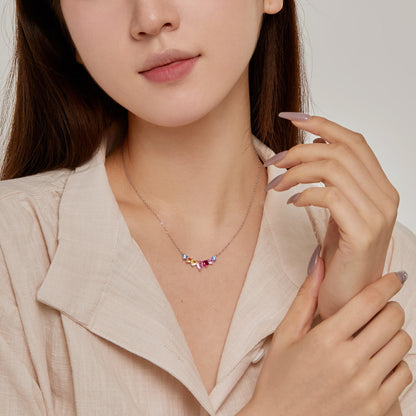 [Royal]Dainty Colorful Heart Necklace