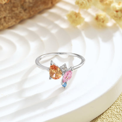 [Royal]Radiant Colorful Multi Cut Daily Ring