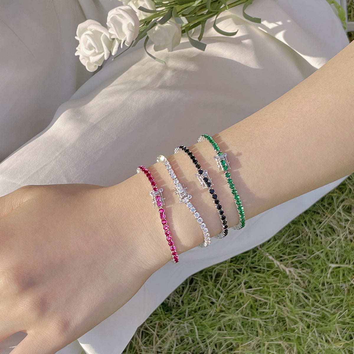 [Royal]Radiant Colorful Round Cut Party Bracelet