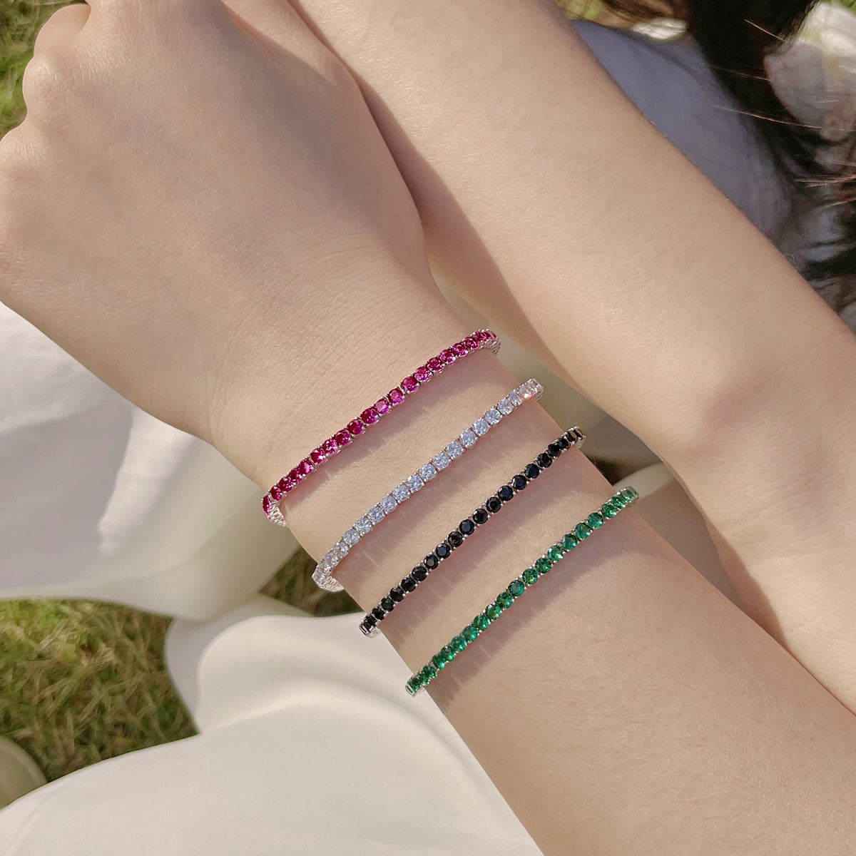 [Royal]Radiant Colorful Round Cut Party Bracelet