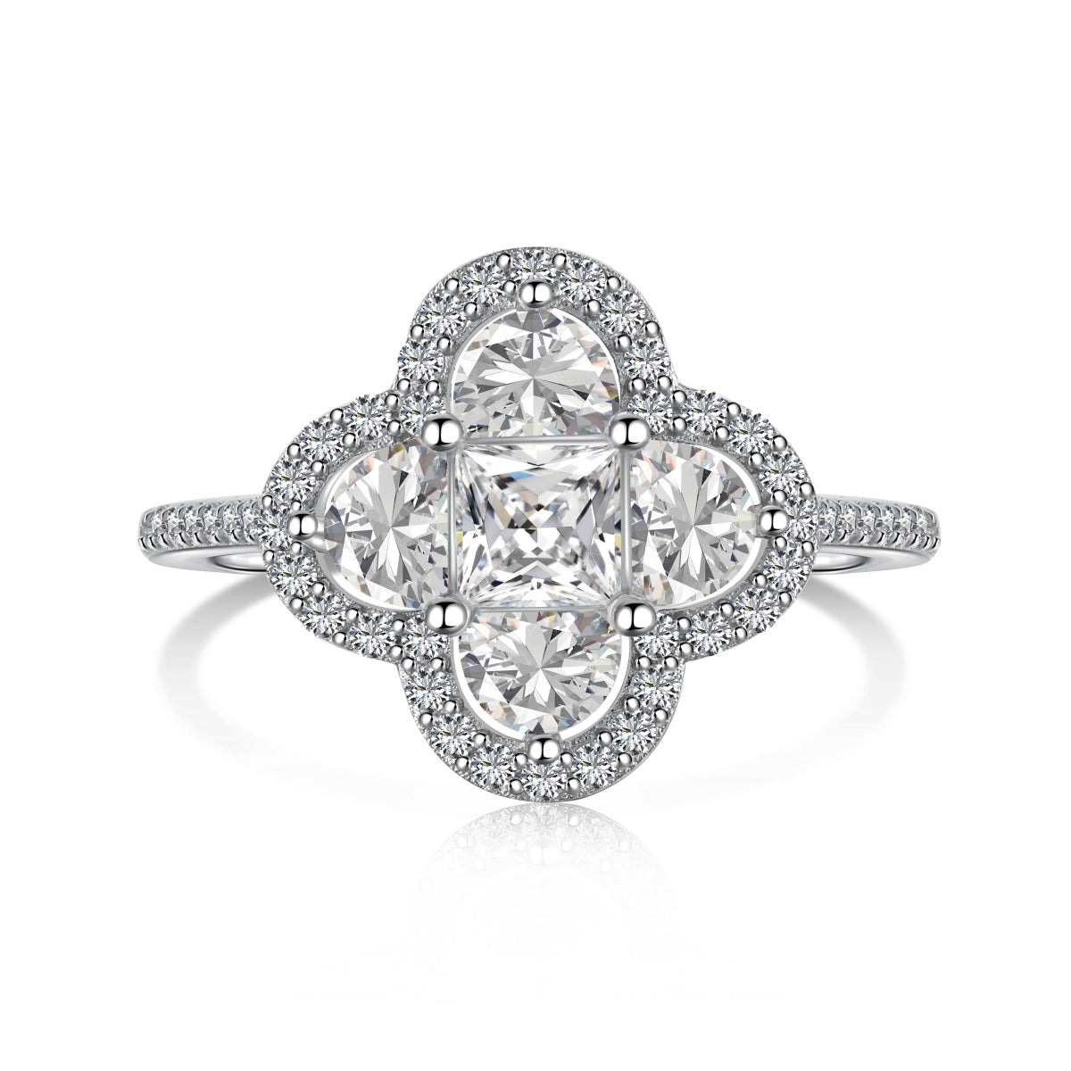 [Royal]Luxuriöser Eternity-Bankettring in Blumenform