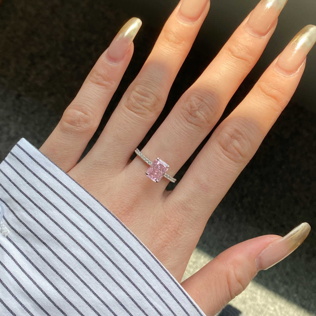 [Royal]2.0 Carat Dazzling Sparkling Radiant Cut Party Ring