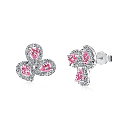 [Royal]Ornate Flower Shape Pear Cut Lover Earrings