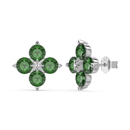 [Royal]Four-Leaf Clover Eight-Pointed Star Earrings