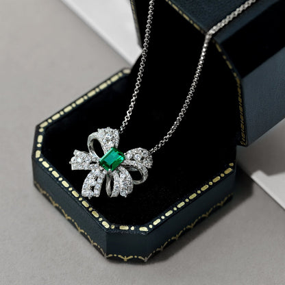 [Royal]Luxurious Flower Shape Emerald Cut Necklace