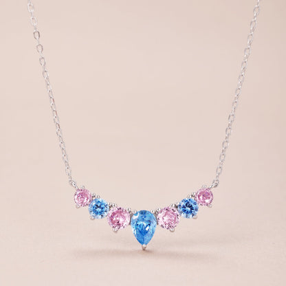 [Royal]Dainty Colorful Heart Necklace