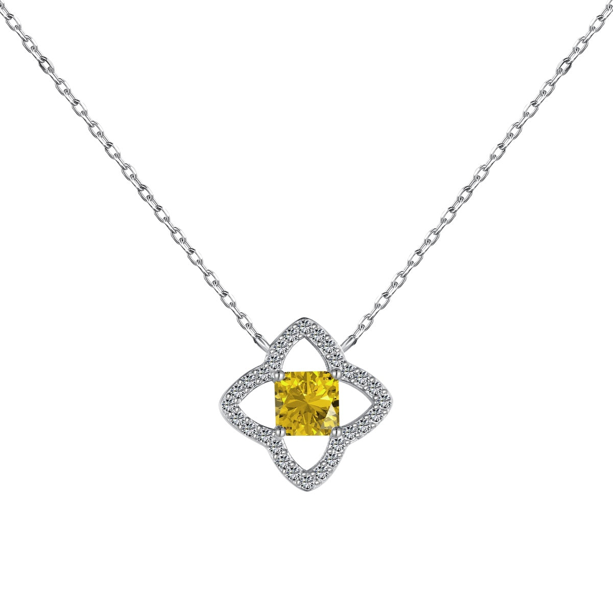 [Royal]Exquisite Flower Shape Princess Cut Necklace