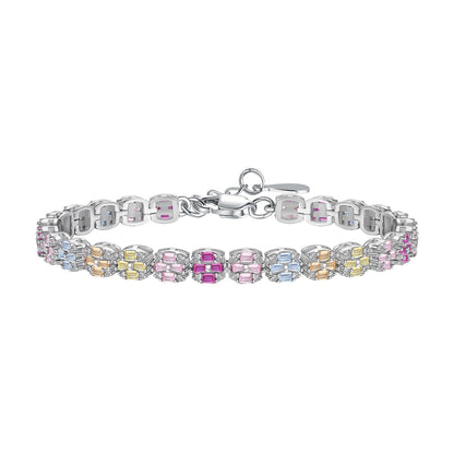 [Royal]Delicate Colorful Emerald Cut Daily Bracelet