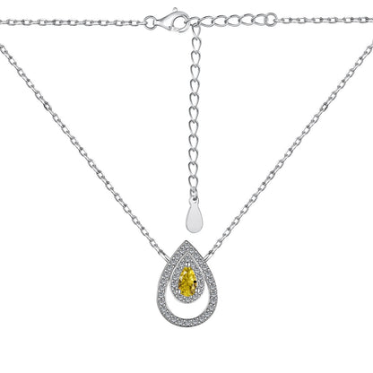 [Royal]Sparkling Pear Cut Necklace