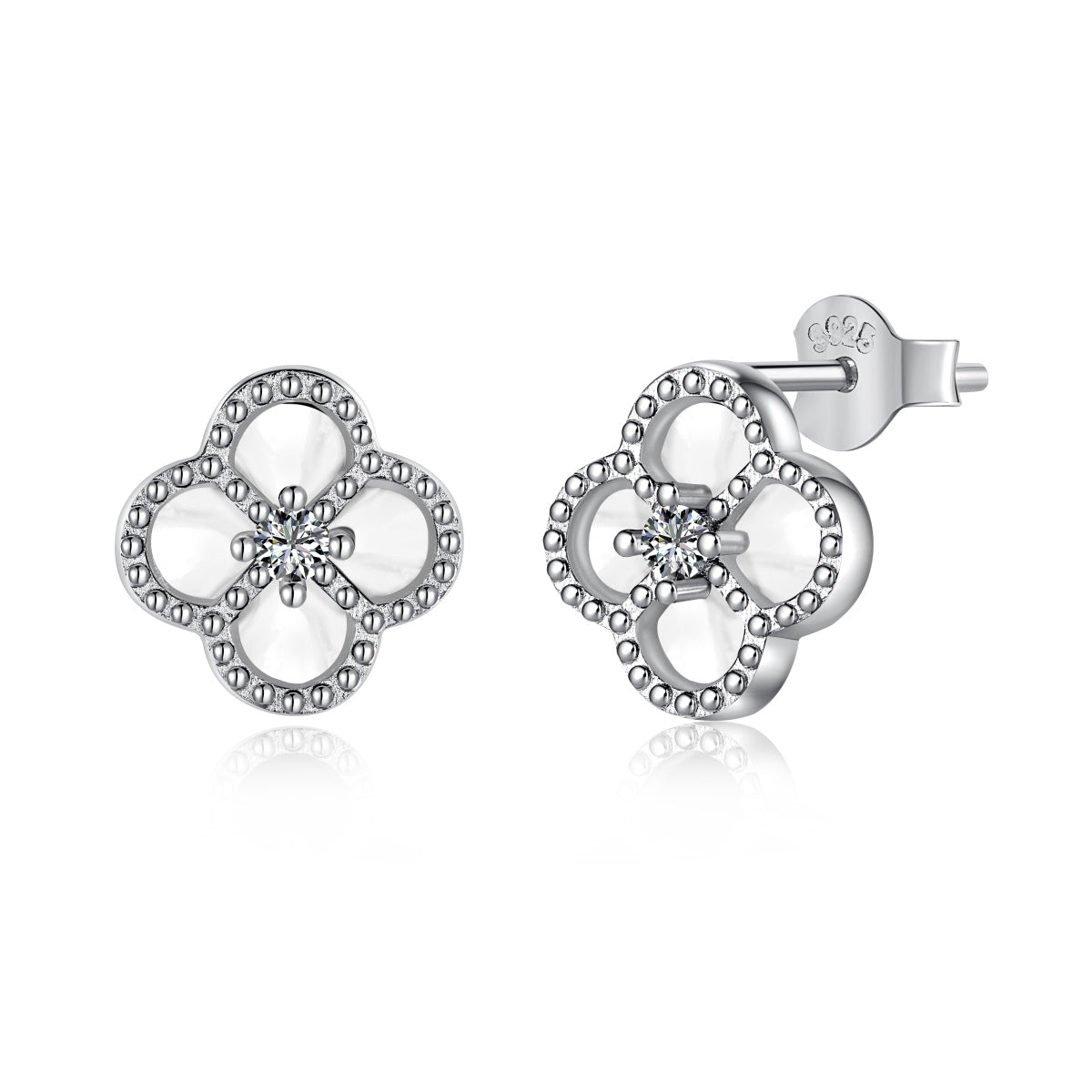 [Royal]Four-Leaf Clover Flower Shape Exquisite Earrings