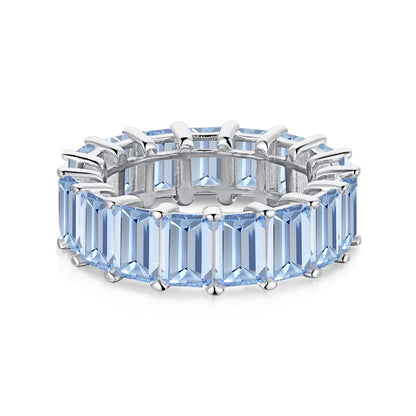 [Royal]0.75 Carat Elegant Emerald Cut Tennis Ring