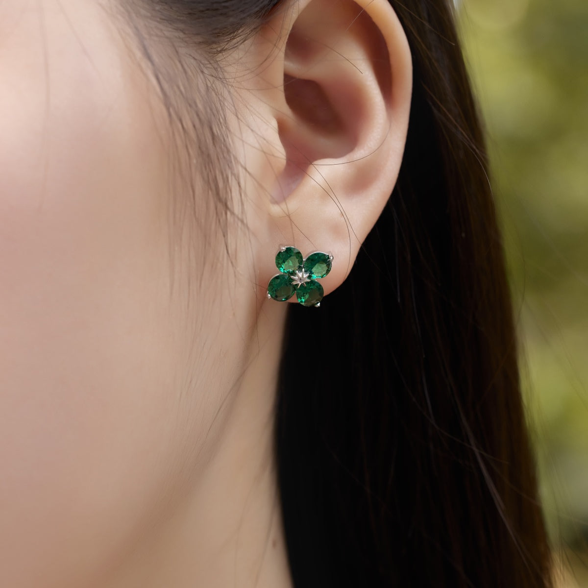 [Royal]Four-Leaf Clover Eight-Pointed Star Earrings