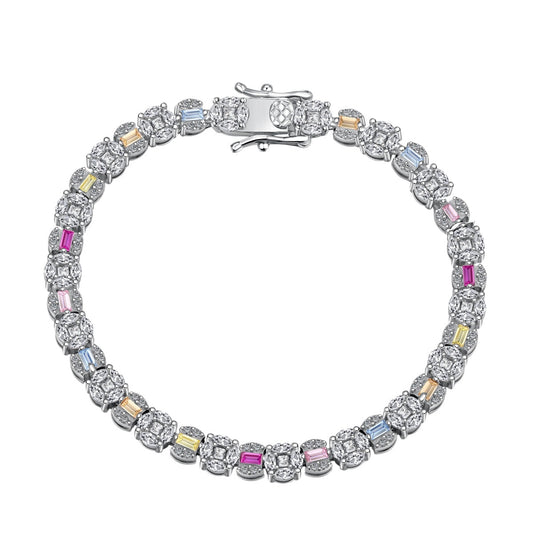 [Royal]Dazzling Radiant Multi Cut Daily Bracelet