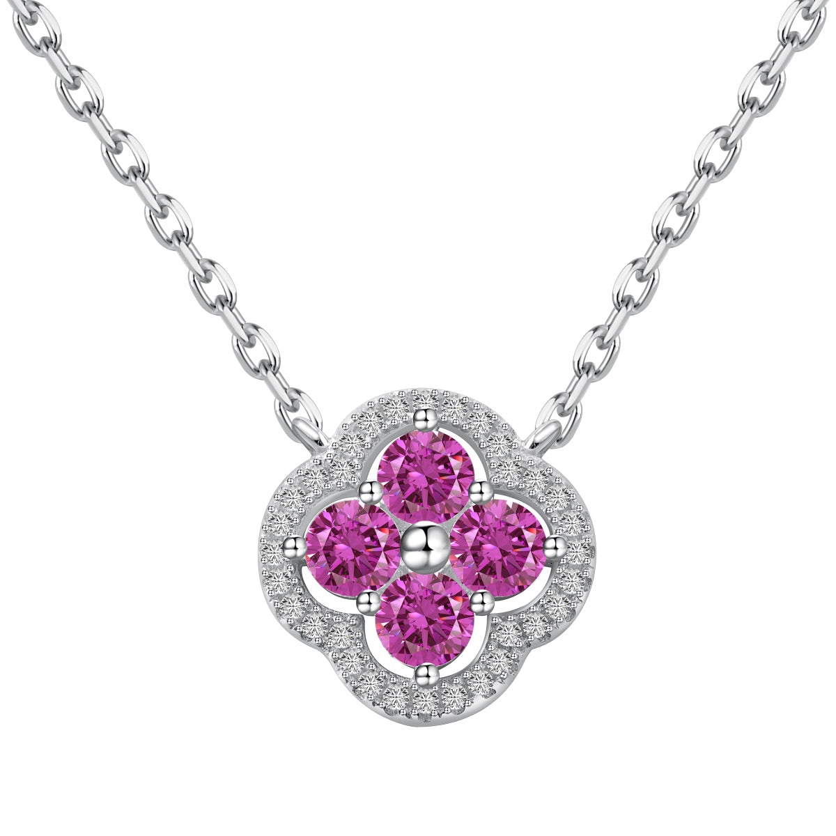 [Royal]Exquisite Necklace With Four-Leaf Clover Flower Design