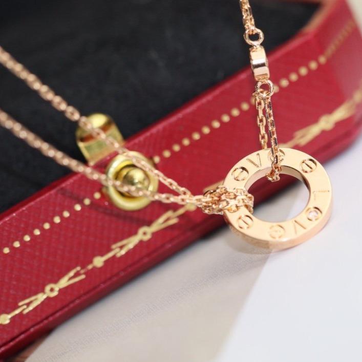 [Royal]LOVE NECKLACE ADJUSTABLE ROSE GOLD 2 DIAMOND