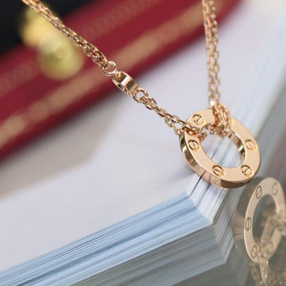 [Royal]LOVE NECKLACE ADJUSTABLE ROSE GOLD 2 DIAMOND