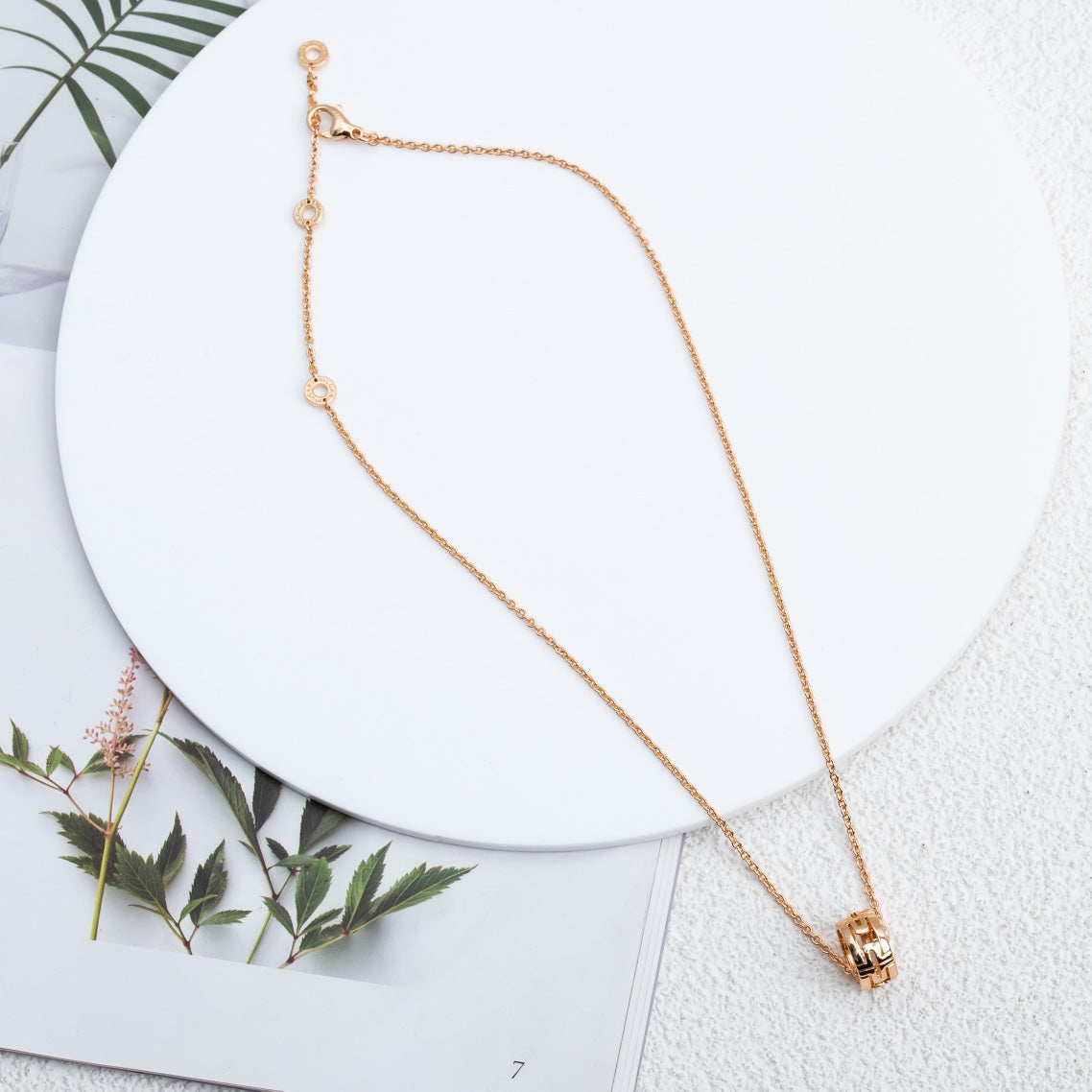 [Royal]PARENTESI NECKLACE PINK GOLD