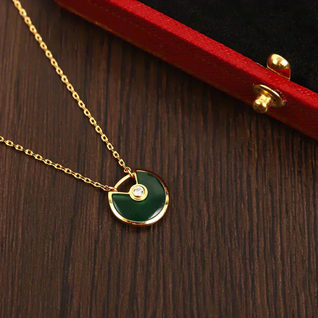 [Royal]AMULETTE GOLD MALACHITE NECKLACE