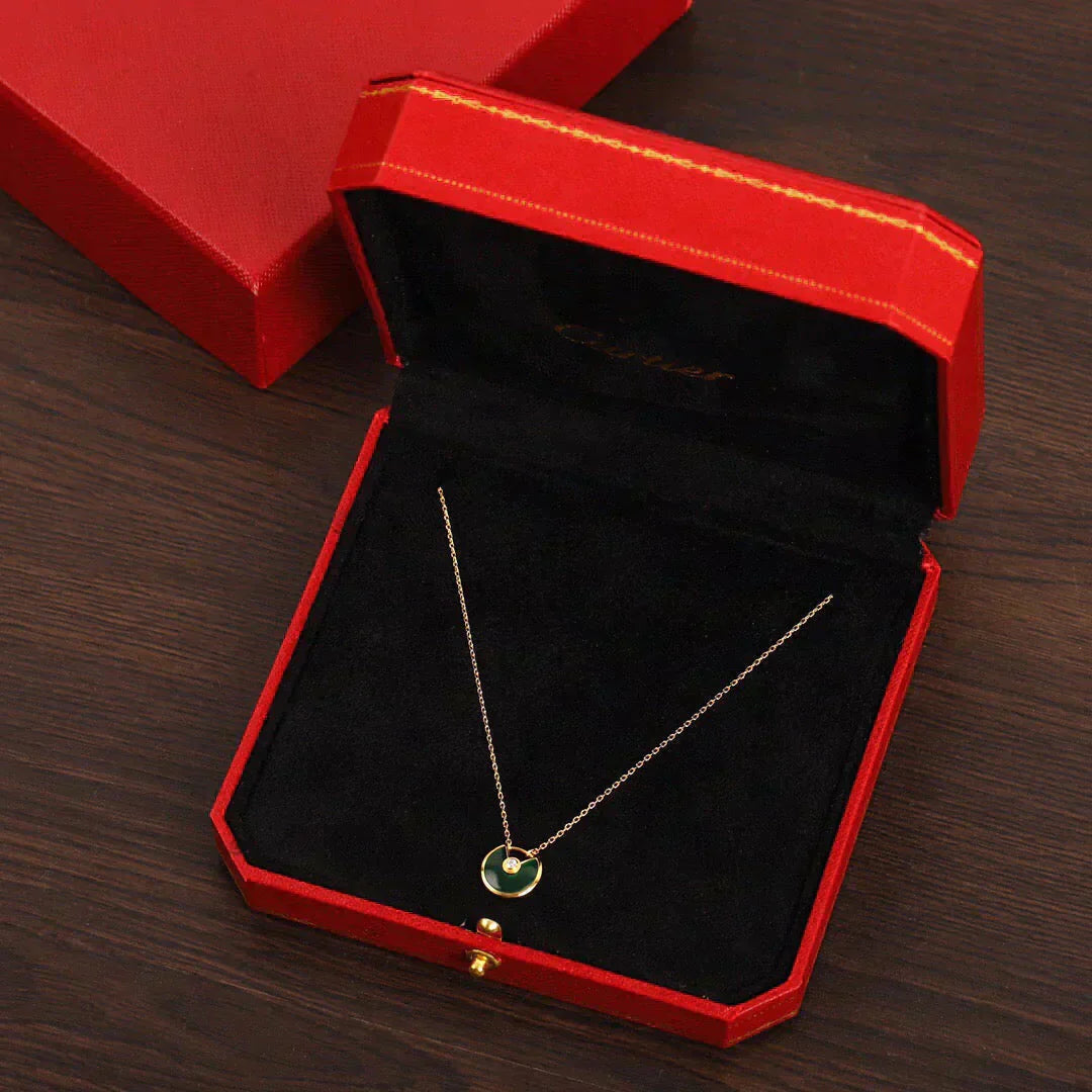 [Royal]AMULETTE GOLD MALACHITE NECKLACE