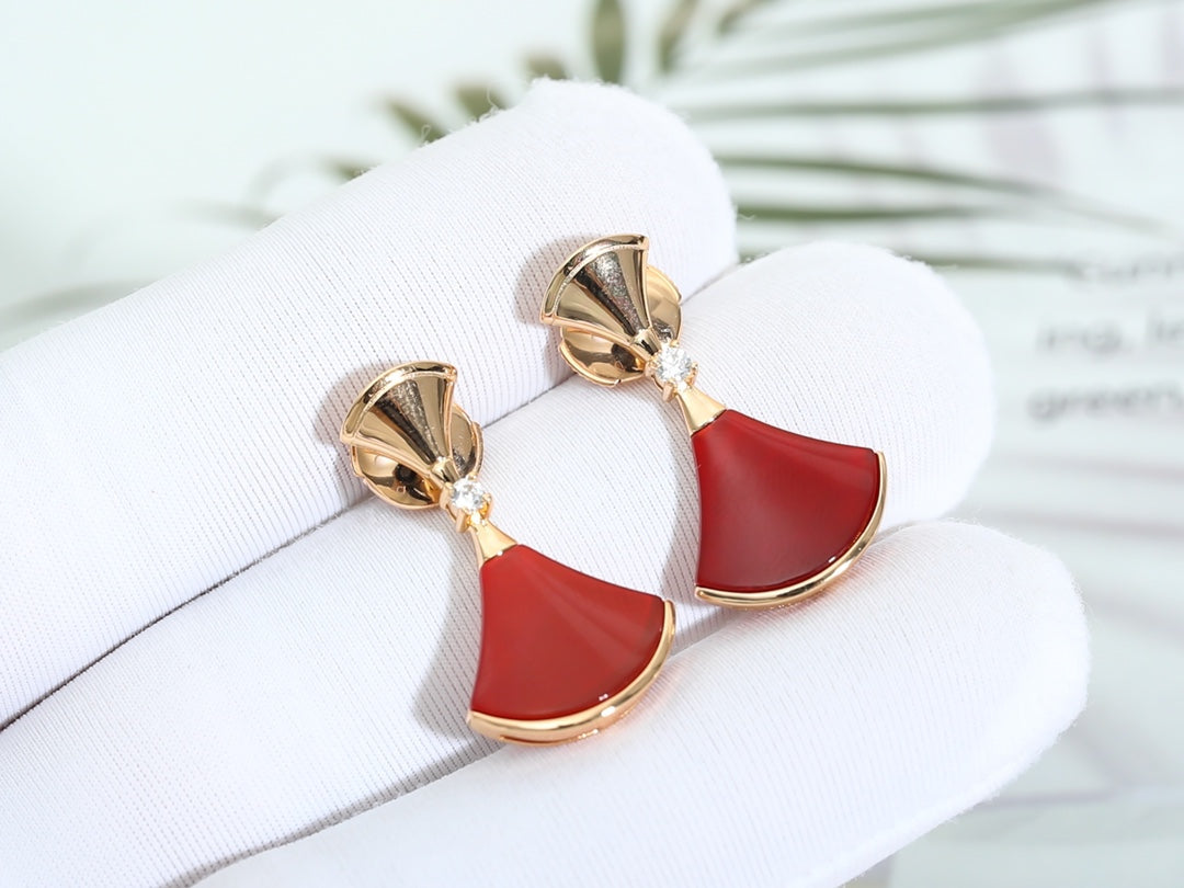 [Royal]DREAM Carnelian PINK GOLD EARRINGS