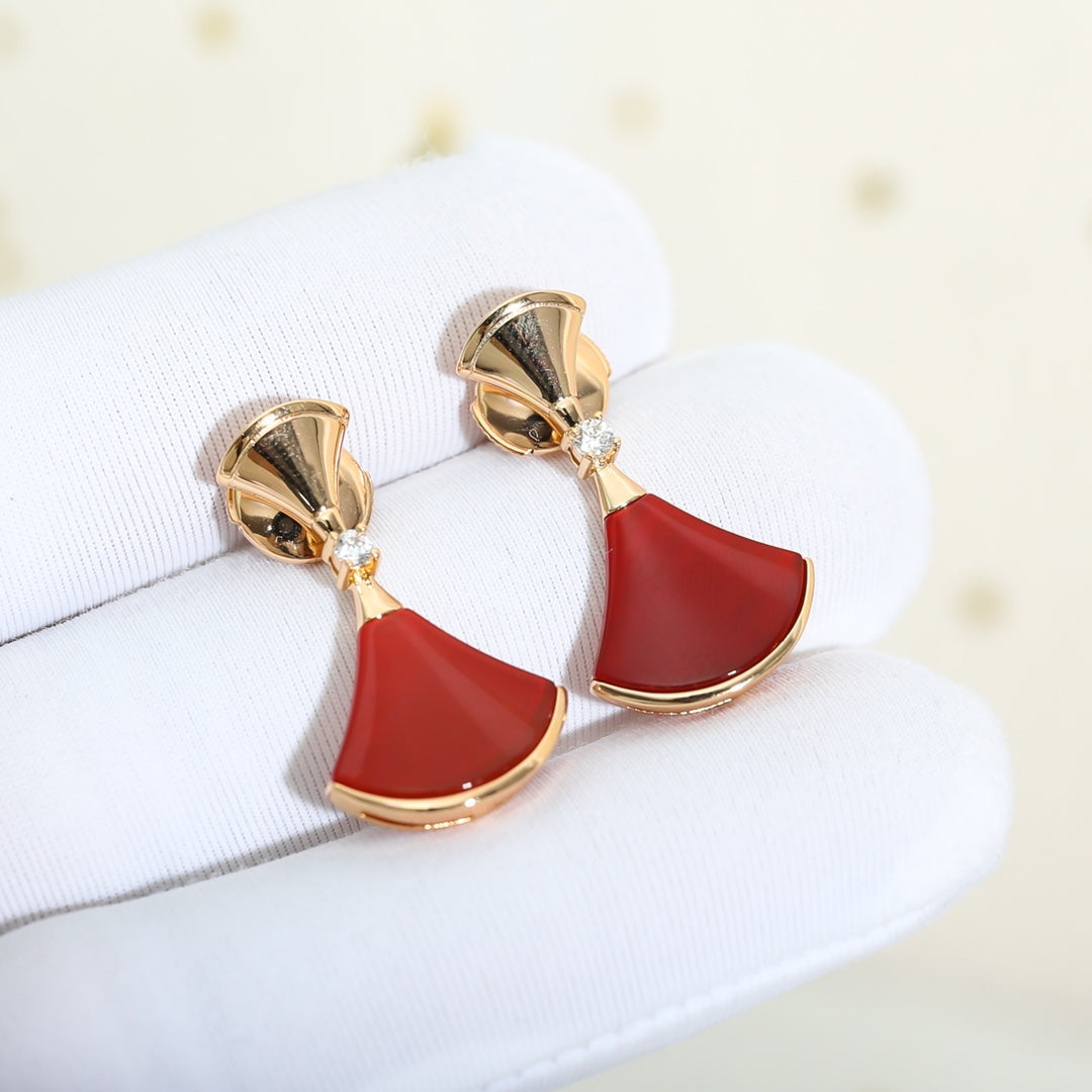 [Royal]DREAM Carnelian PINK GOLD EARRINGS