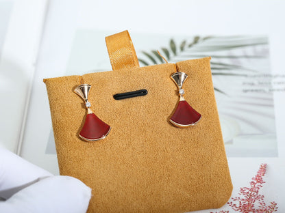 [Royal]DREAM Carnelian PINK GOLD EARRINGS