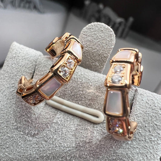 [Royal]SERPENTI MOP PINK GOLD EARRINGS