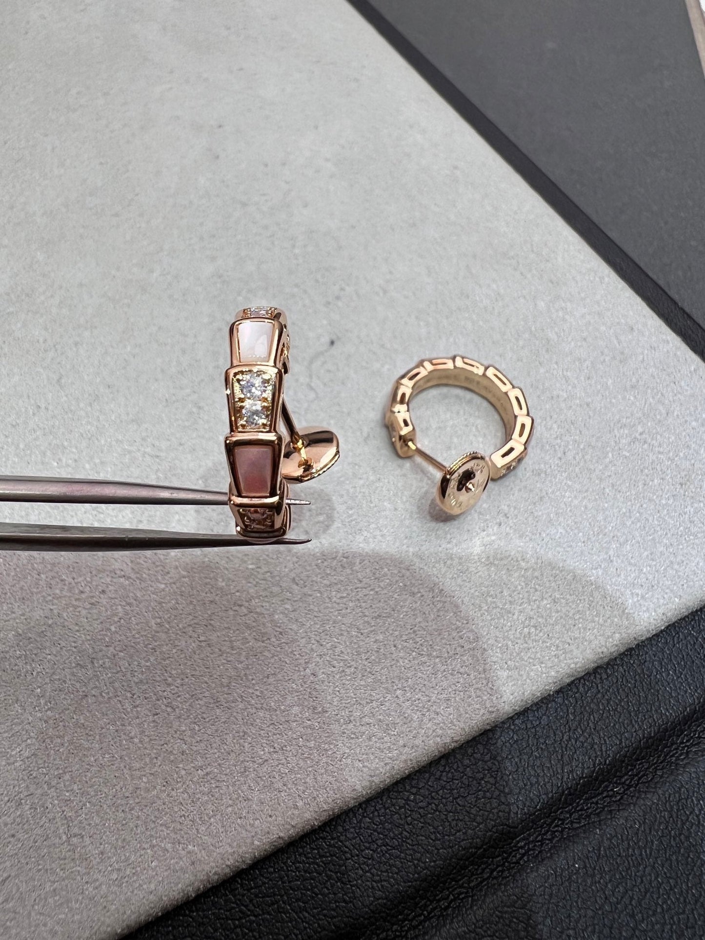 [Royal]SERPENTI MOP PINK GOLD EARRINGS