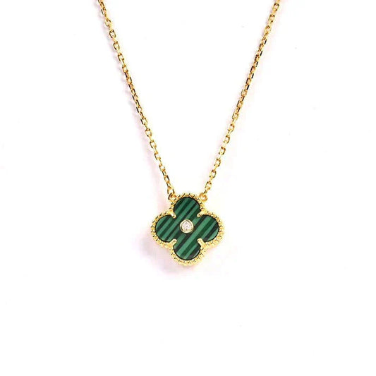 [Royal]CLOVER 15MM DIAMOND TURQUOISE NECKLACE