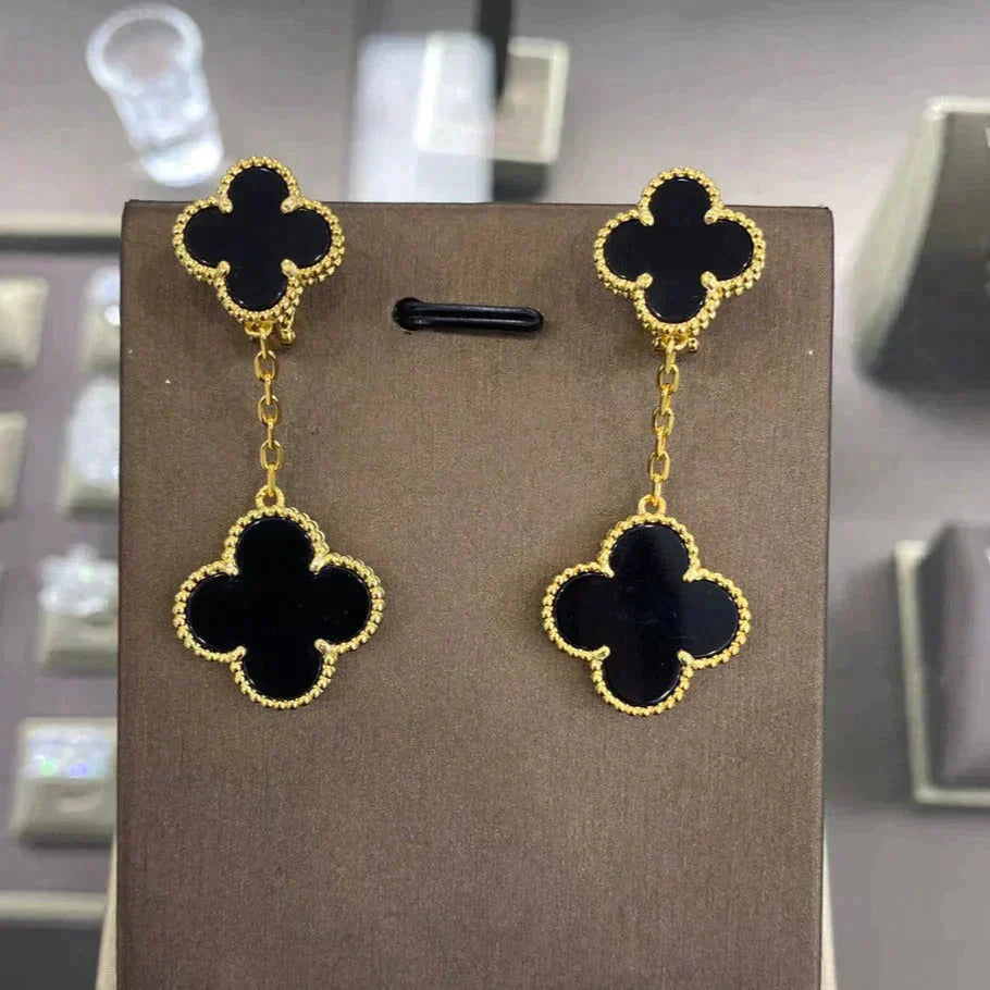 [Royal]CLOVER 2 MOTIFS  EARRINGS (MULTIPLE CHOICESC