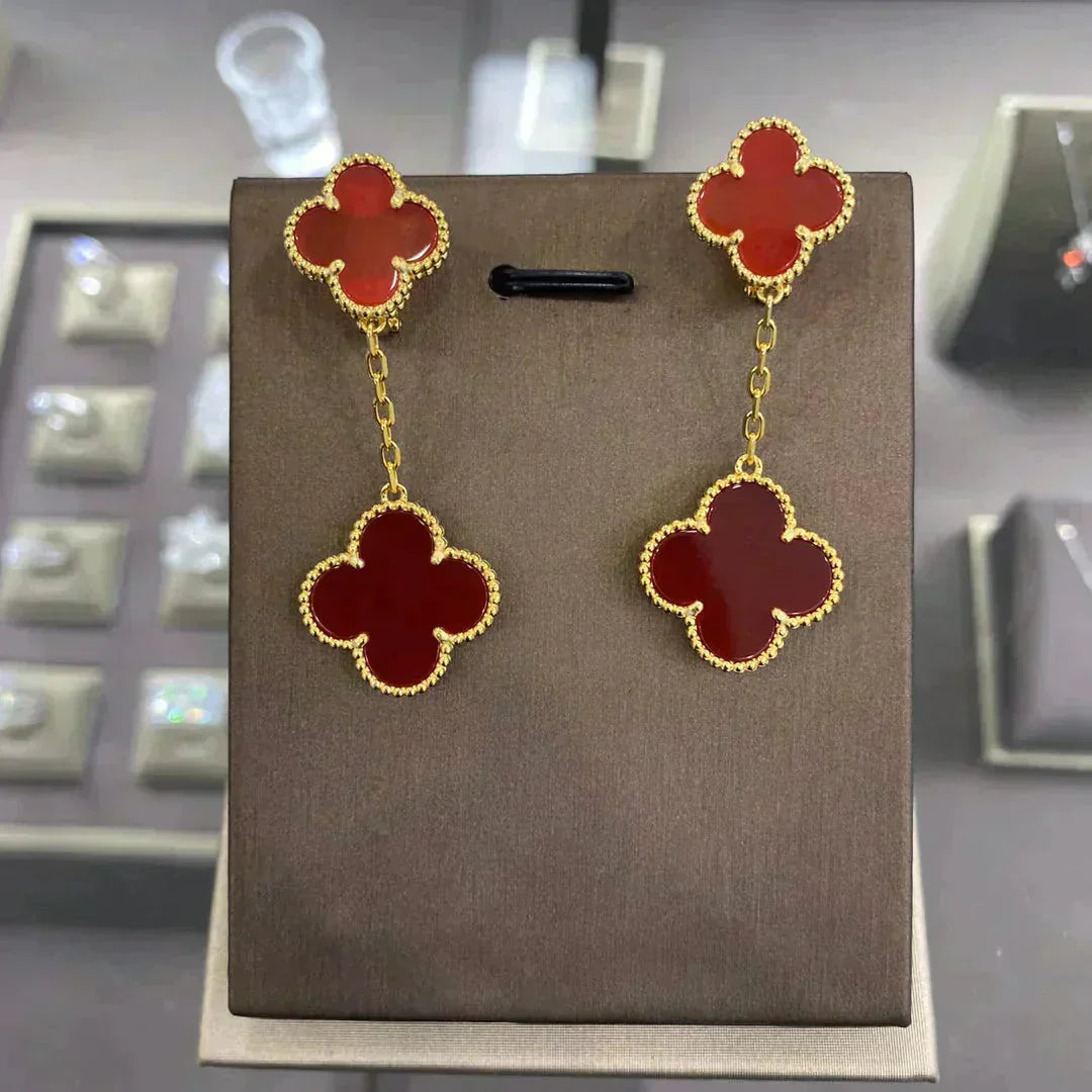 [Royal]CLOVER 2 MOTIFS  EARRINGS (MULTIPLE CHOICESC