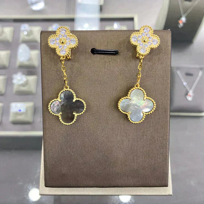 [Royal]CLOVER  2 MOTIFS  DIAMOND  EARRINGS (MULTIPLE CHOICESç´