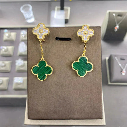 [Royal]CLOVER  2 MOTIFS  DIAMOND  EARRINGS (MULTIPLE CHOICESç´