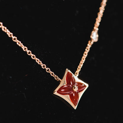 [Royal]STAR NECKLACE PINK GOLD 1 DIAMOND