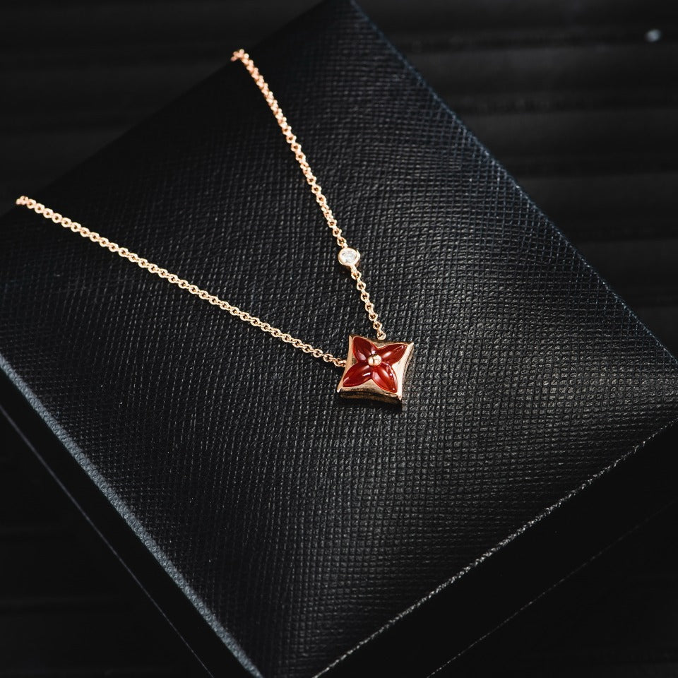 [Royal]STAR NECKLACE PINK GOLD 1 DIAMOND