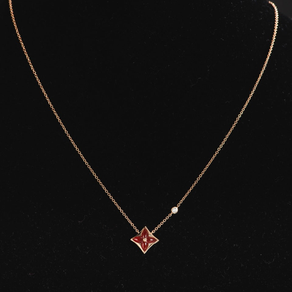 [Royal]STAR NECKLACE PINK GOLD 1 DIAMOND