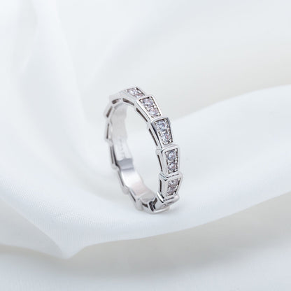 [Royal]SERPENTI RING SILVER DIAMOND PAVED 3MM