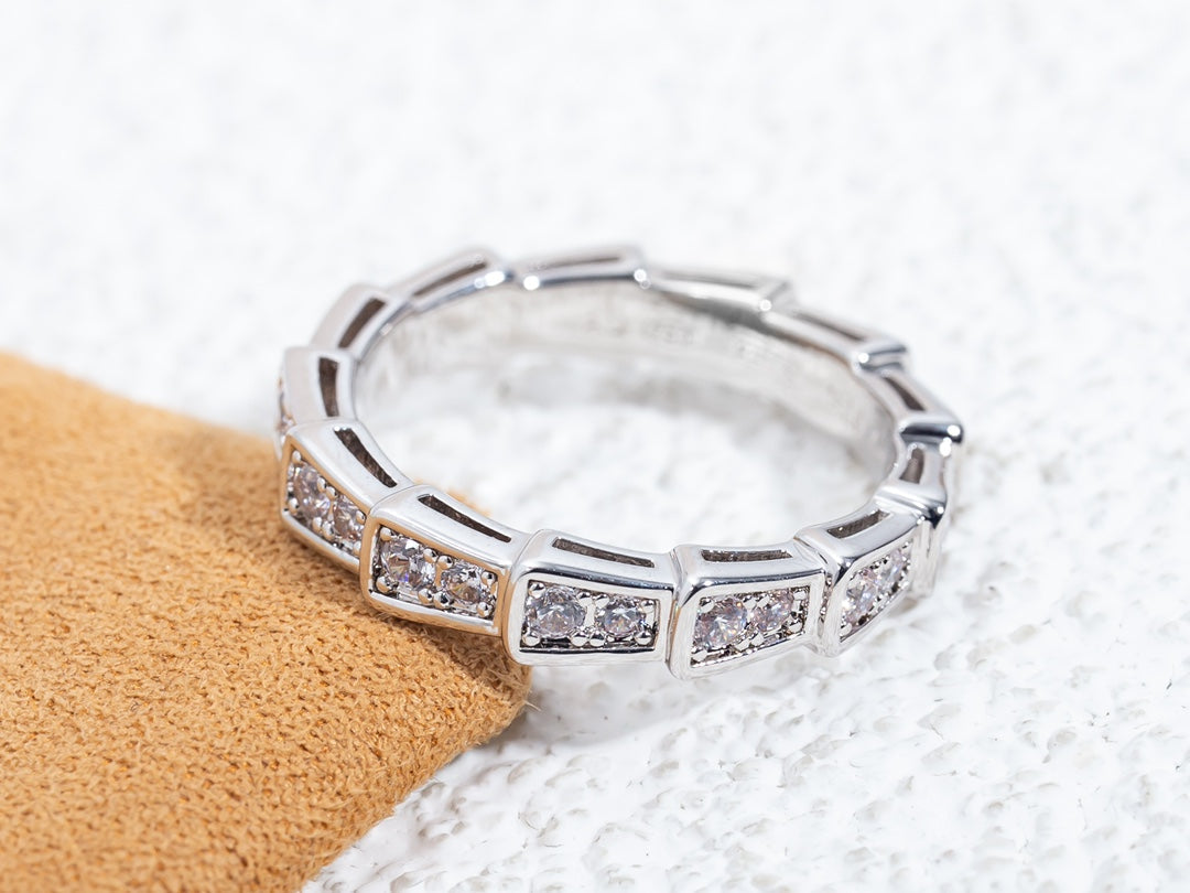 [Royal]SERPENTI RING SILVER DIAMOND PAVED 3MM