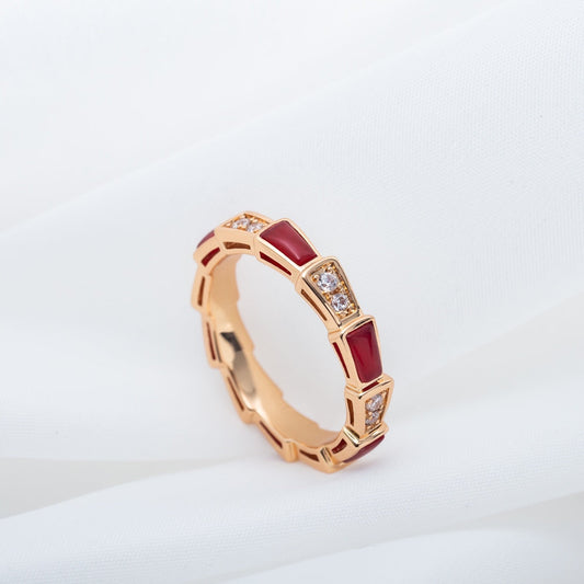 [Royal]SERPENTI RING PINK GOLD CARNELIAN DIAMOND 3MM