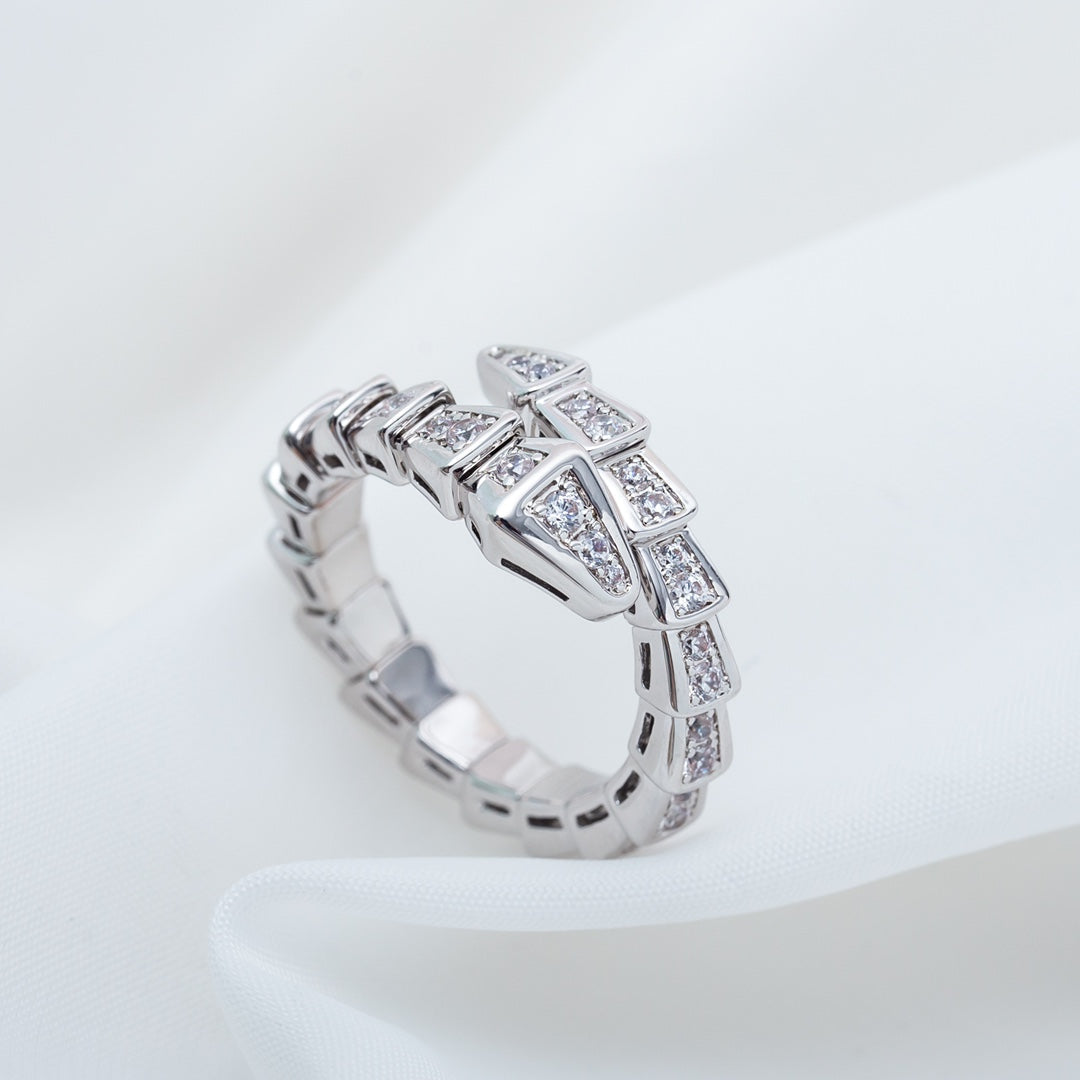 [Royal]SERPENTI RING SILVER DIAMOND PAVED 4MM