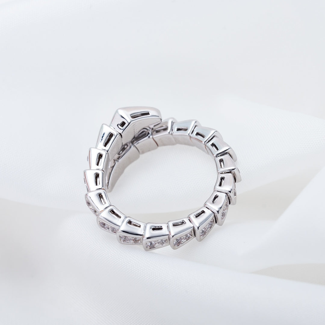 [Royal]SERPENTI RING SILVER DIAMOND PAVED 4MM