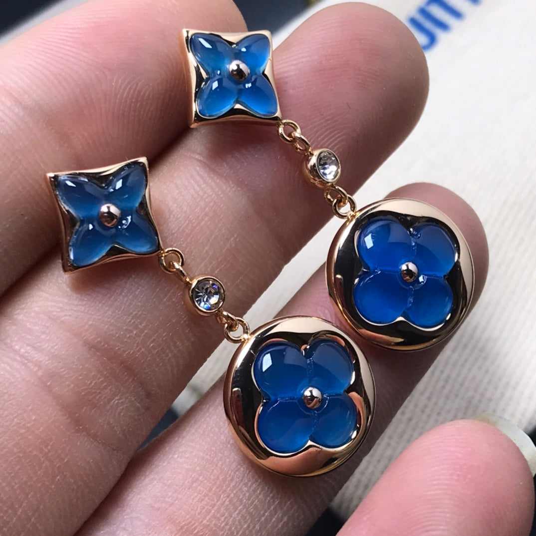 [Royal]STAR AND SUN AGATE DIAMOND EARRINGS