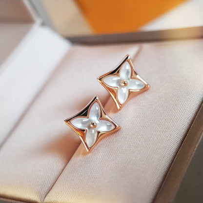 [Royal]STAR MOP PINK GOLD EARRINGS