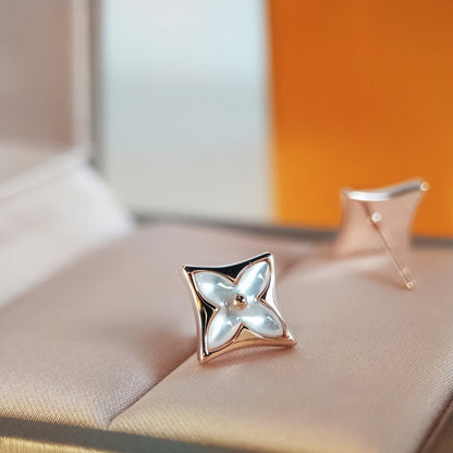 [Royal]STAR MOP PINK GOLD EARRINGS