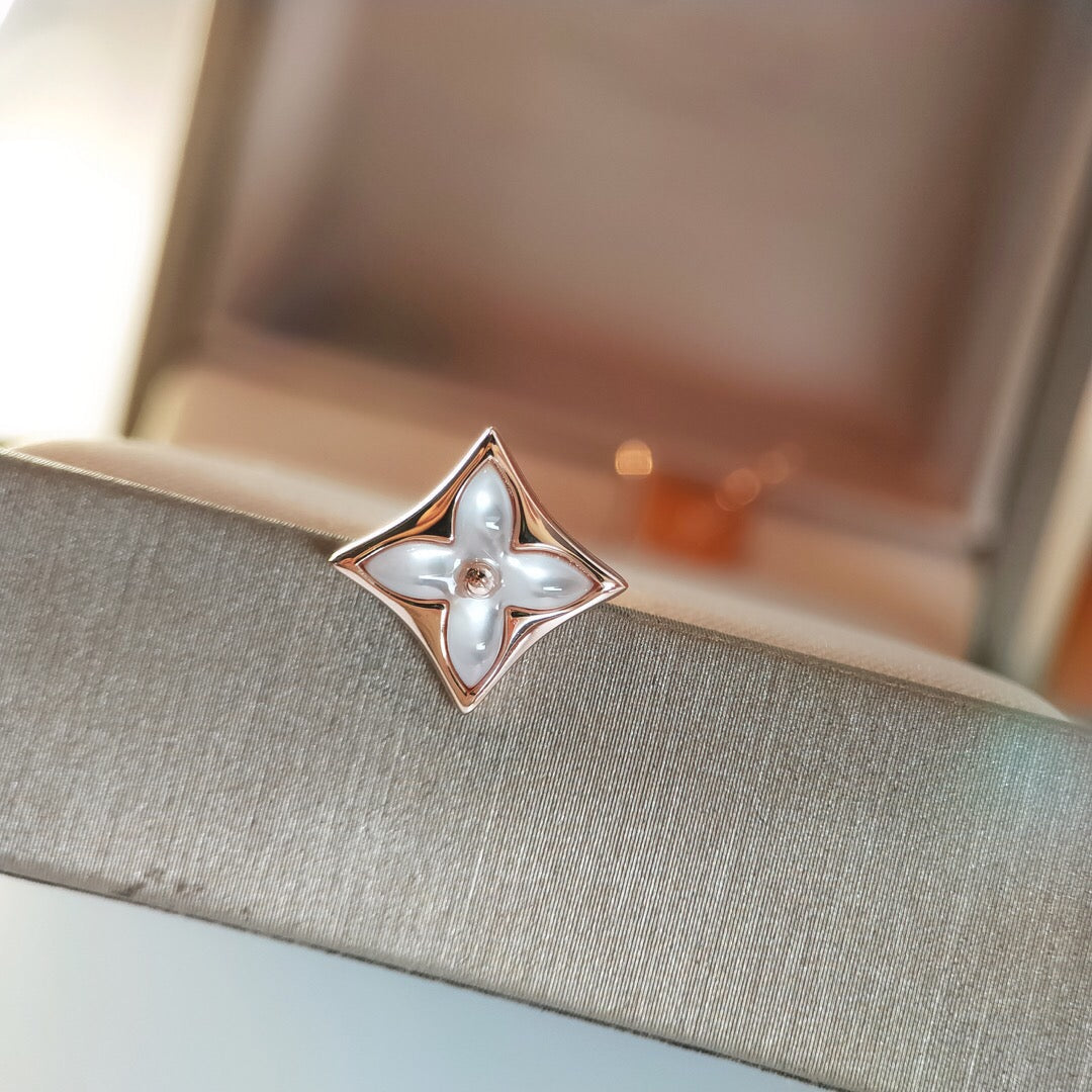 [Royal]STAR MOP PINK GOLD EARRINGS