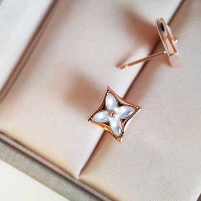 [Royal]STAR MOP PINK GOLD EARRINGS