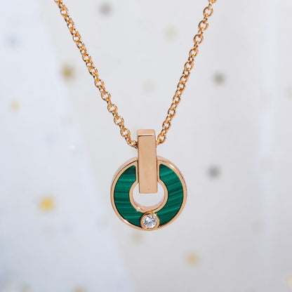 [Royal]GARI NECKLACE PINK GOLD MALACHITE