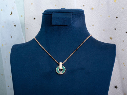 [Royal]GARI NECKLACE PINK GOLD MALACHITE