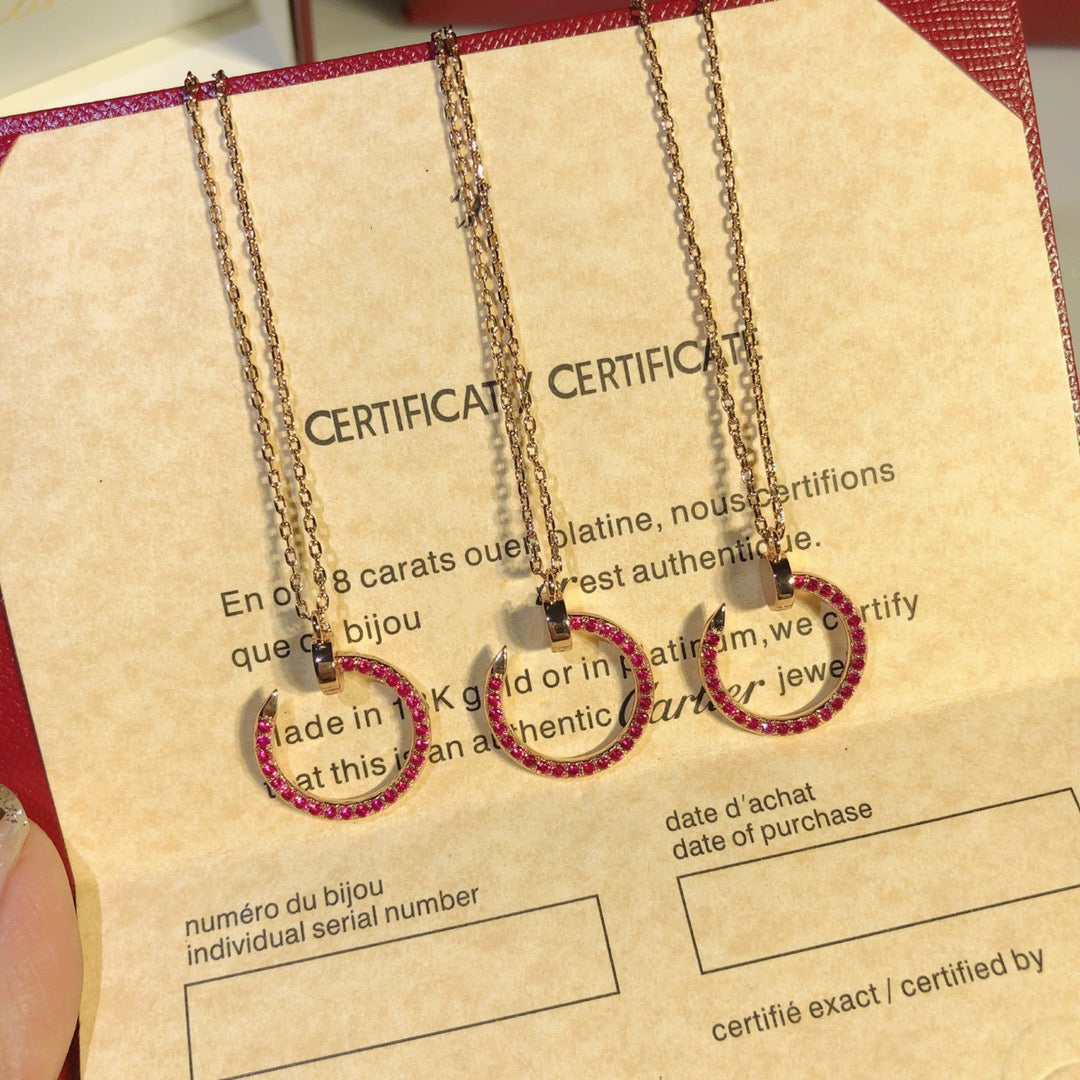 [Royal]JUSTE NECKLACE GOLD RED DIAMONDS